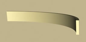 flexible moulding bent in the direction of the lesser dimension